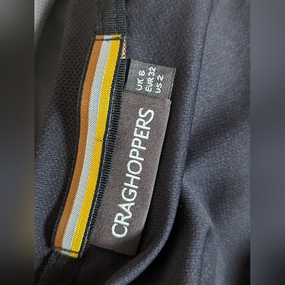 Women's Craghoppers Black And Grey Running Sport Top Size 6 8 Polyester - Picture 5 of 8